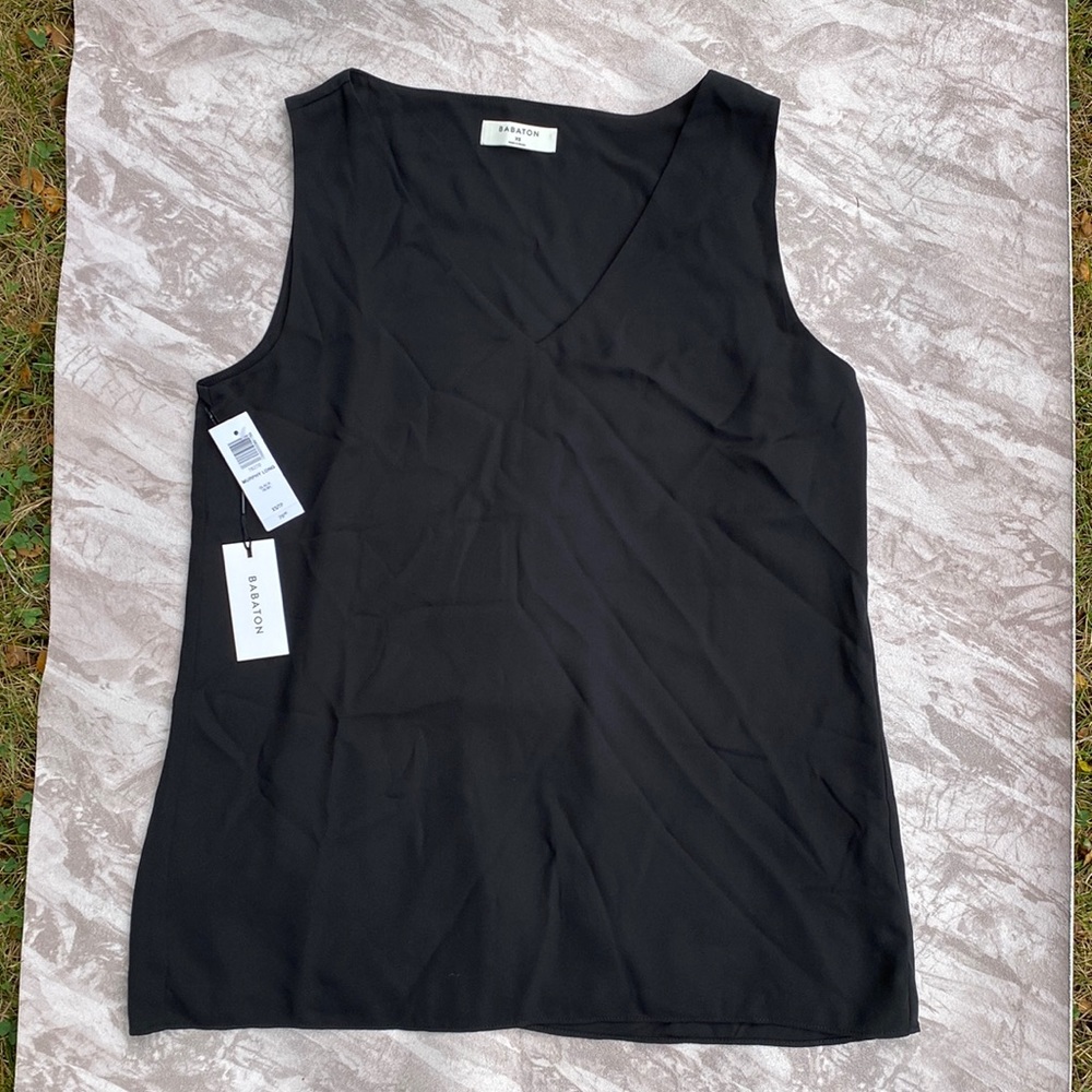 Aritzia Babaton Black Murphy Long Office Sleeveless Top NWT